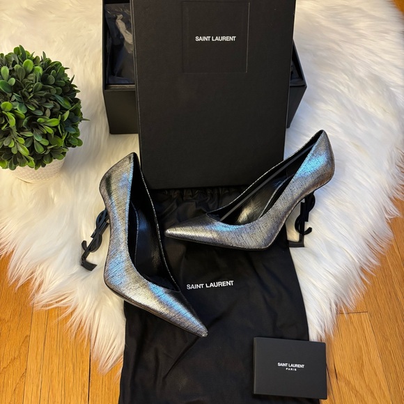 Yves Saint Laurent Shoes - Yves Saint Laurent Metallic Opyum 110 Heels
